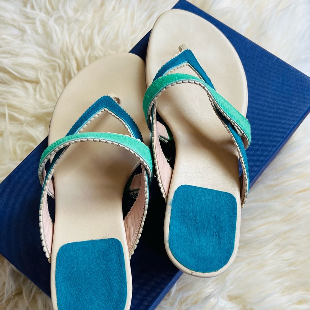 Stuart Weitzman Pony Hair Triango Sandsls size 7.5